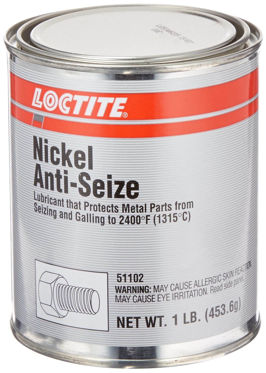 Loctite 51102 Gray LB 771 Nickel Anti-Seize Lubricant, 2400 Degree F Upper Temperature Rating, 1 lb. Can