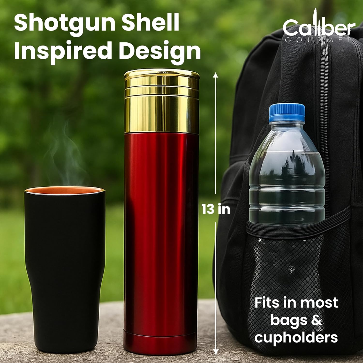 CALIBER GOURMET Bullet Thermos Bottle Vacuum Insulated Stainless Steel