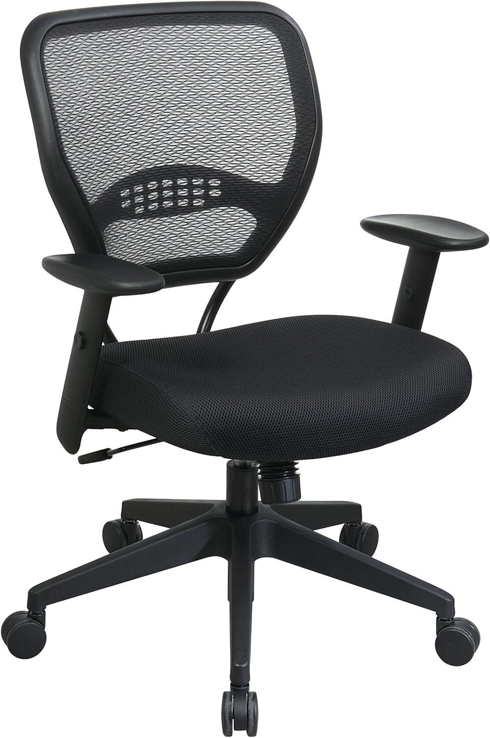 Office Star Air Grid Mid-Back Mesh Chair, Black - 20.5 x 19.5 x 42 in