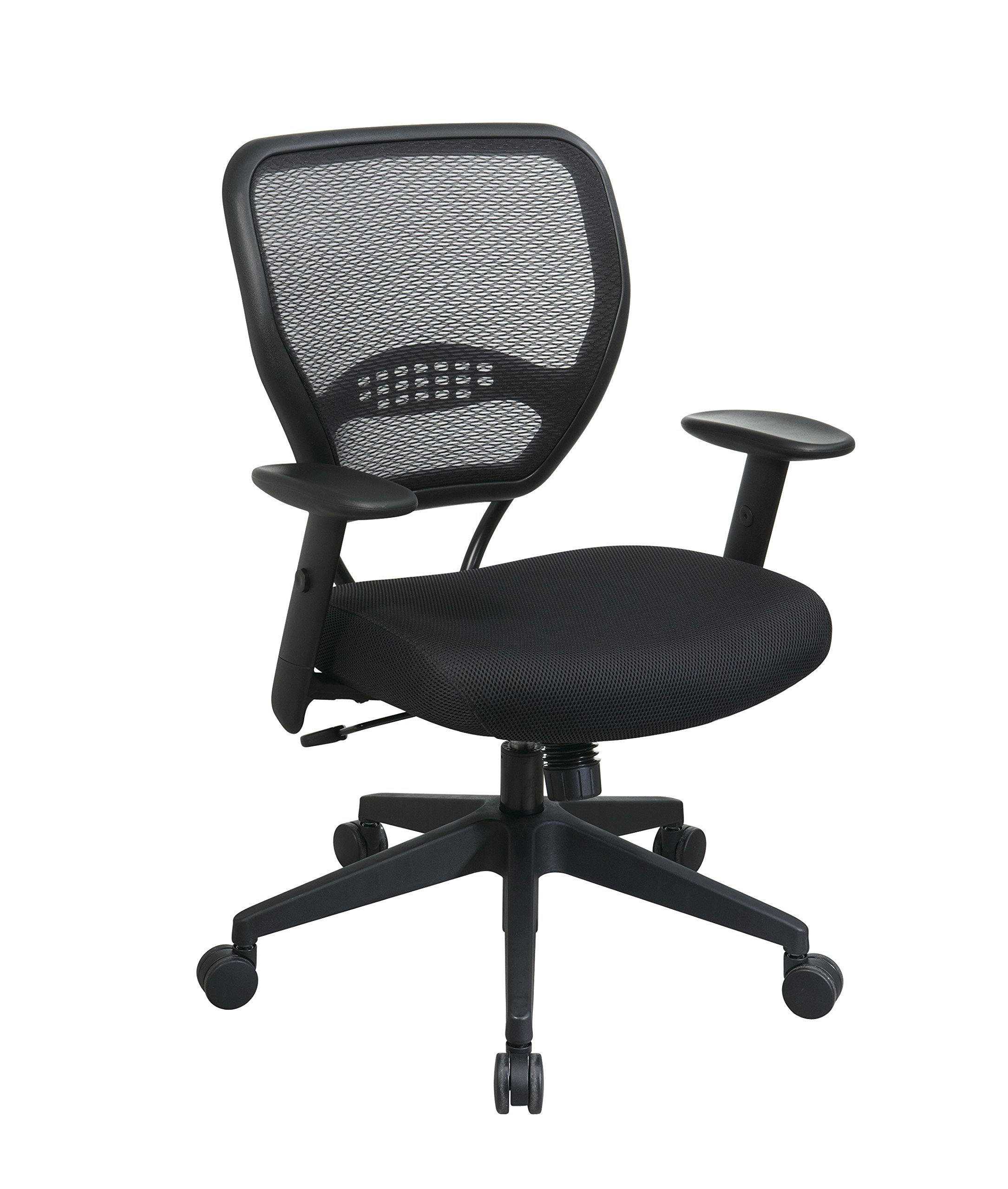 Office Star Air Grid Mid-Back Mesh Chair, Black - 20.5 x 19.5 x 42 in