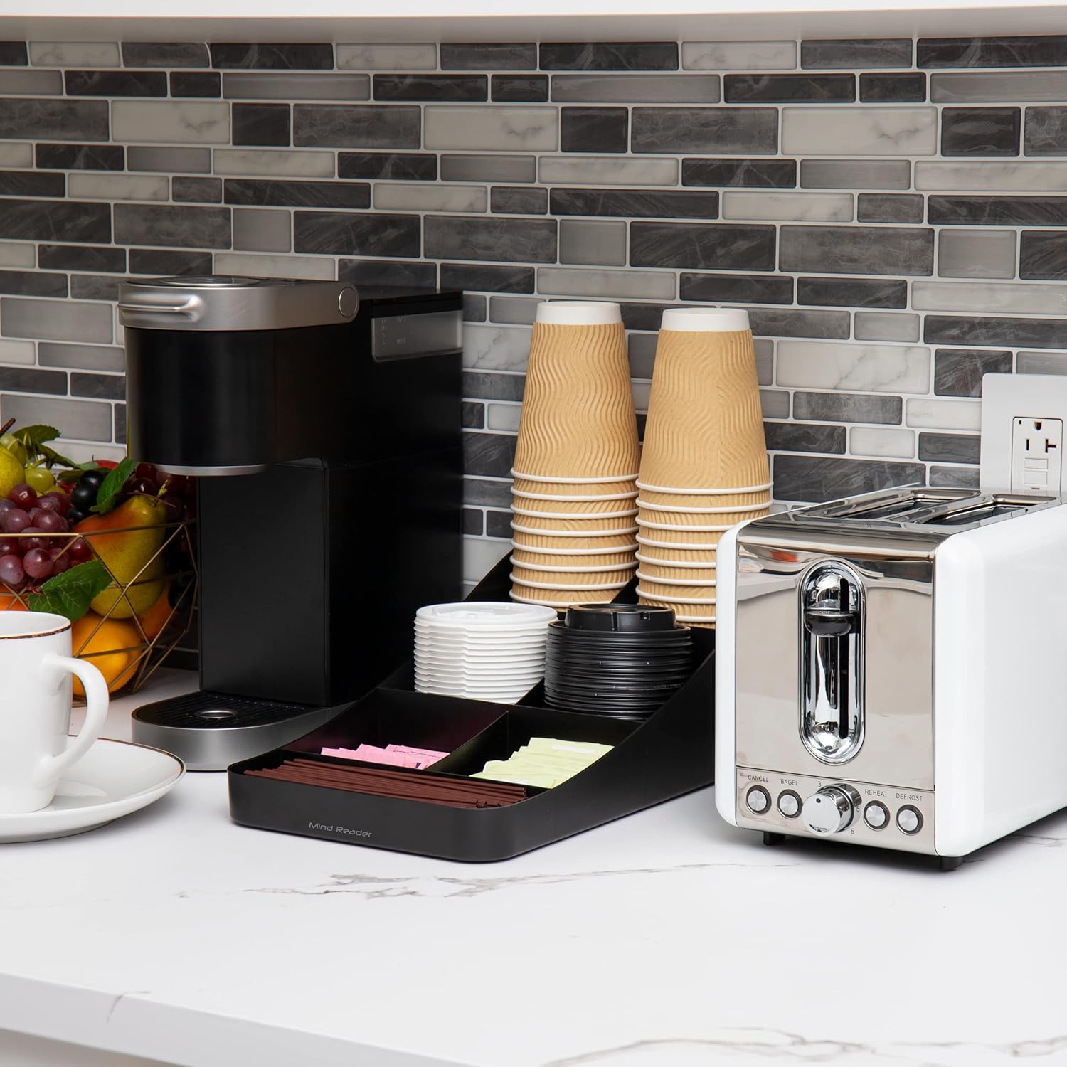 MIND READER 7-Compartment Countertop Condiment Organizer
