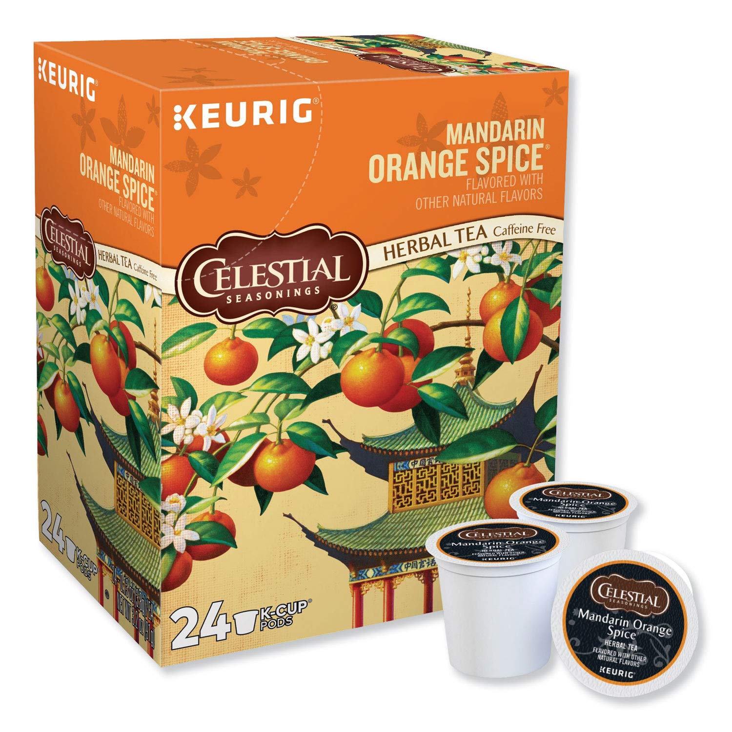 Celestial Seasonings Mandarin Orange Spice Herbal Tea, K-Cup Portion Pack for Keurig K-Cup Brewers