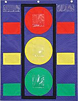 Carson Dellosa 26" x 19.75" Stoplight Behavior Charts for Kids at Home, Pocket Chart With Red, Green