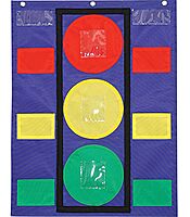 Carson Dellosa 26" x 19.75" Stoplight Behavior Charts for Kids at Home, Pocket Chart With Red, Green