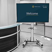 StarTech.com Heavy Duty Rolling Portable TV Cart with Wheels - 32 to 75 inch - Adjustable Rotating Mobile Flat Panel Screen Mount (STNDMTV70)