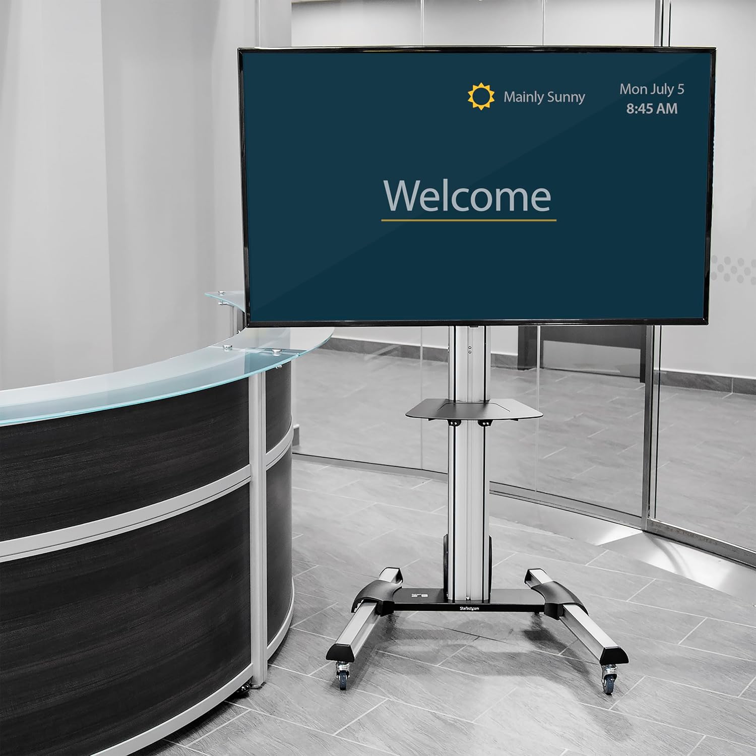 StarTech.com Heavy Duty Rolling Portable TV Cart with Wheels - 32 to 75 inch