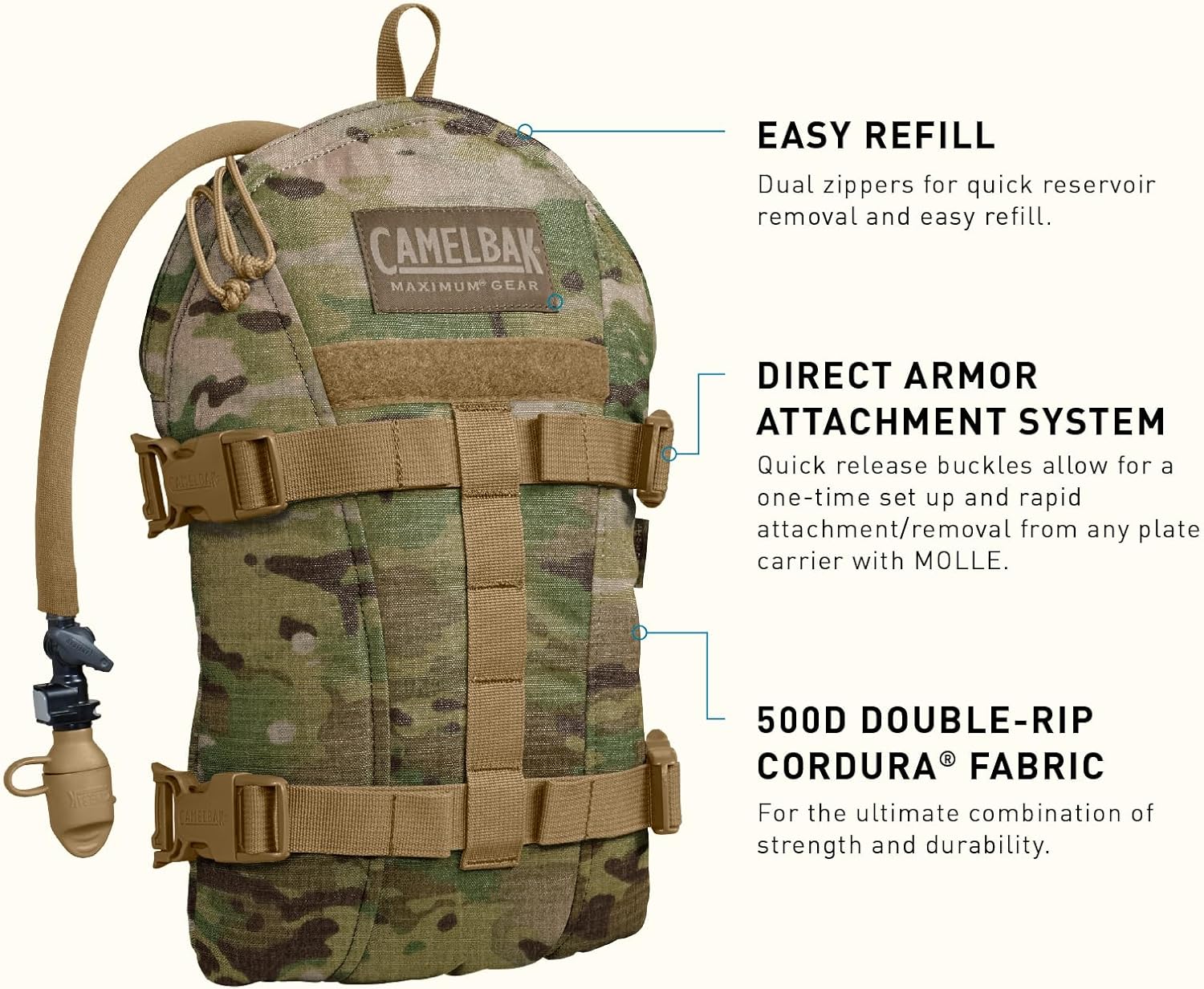CAMELBAK Armorbak Tactical Hydration Pack with 3L/100oz Mil Spec Crux Reservoir