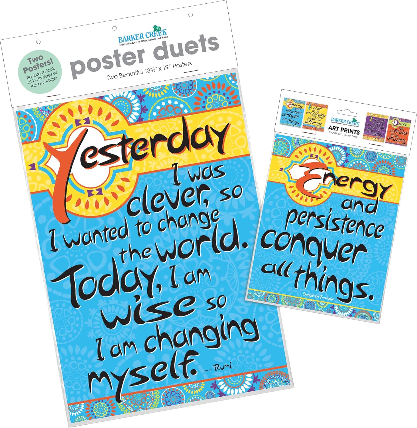 BARKER CREEK Art Print and Poster Set, Inspirational Classroom Decor
