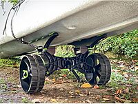 RAILBLAZA C-Tug R Heavy Duty Kayak Cart with Puncture Free Wheels, Adjustable Hull Rails and 220lb Loading Capacity