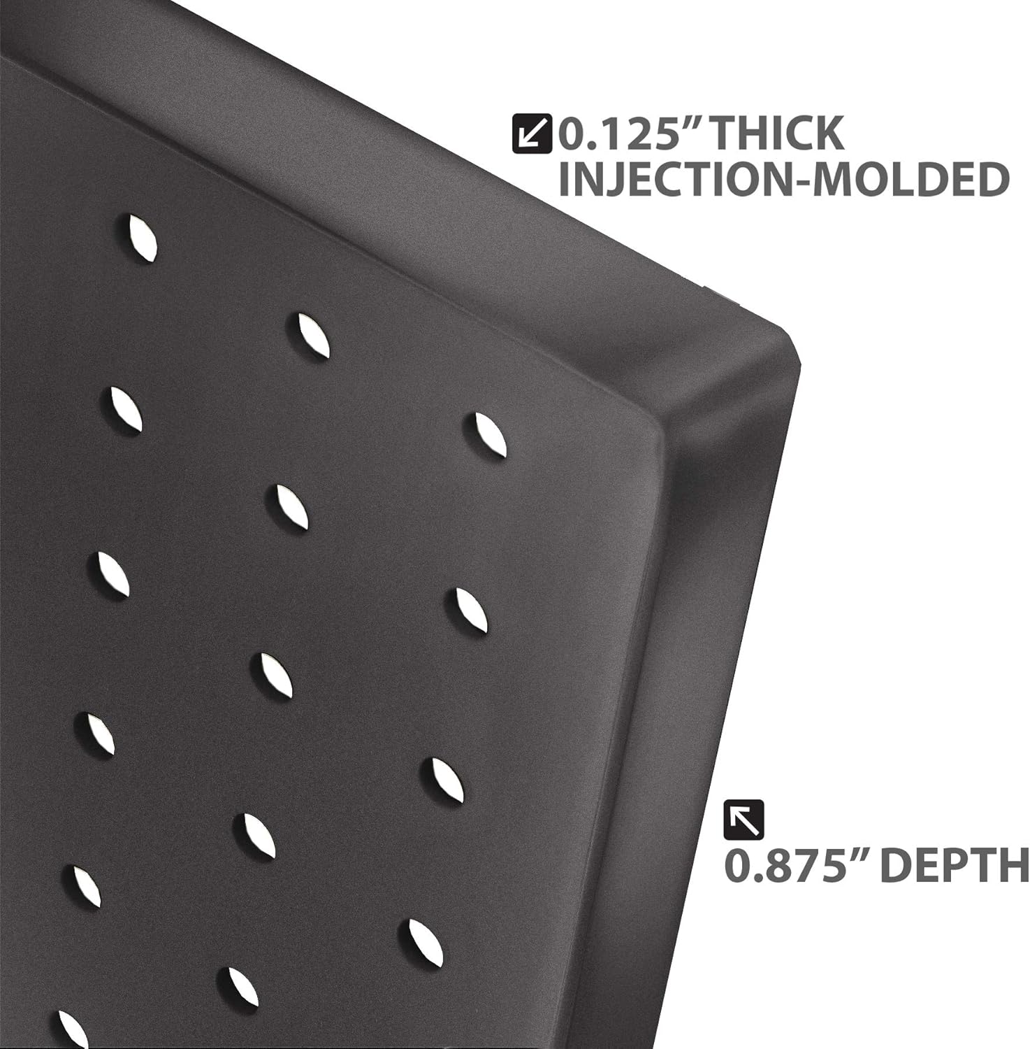 Azar Displays 772424-BLK 24"W x 24"H one-sided Pegboard Panel, 2-Pack- BLACK