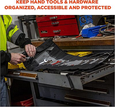 Arsenal 5870 Tool Roll-Up Pouch, 25-Pockets, Polyester, Gray