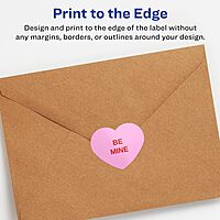 Avery Glossy White Heart Labels, Sure Feed Technology, 2-9/32" x 1-27/32", 120 Glossy White Labels, Print-to-The-Edge