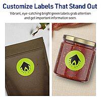 Avery Printable Round Labels, Sure Feed Technology, 1-2/3" Diameter, Bright Green Labels, Print-to-The-Edge