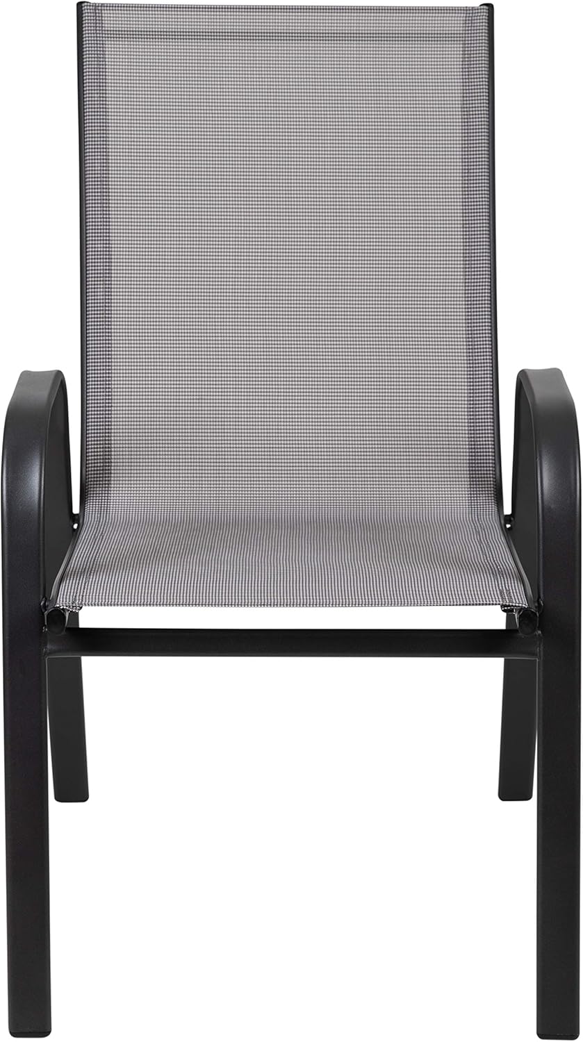 FLASH FURNITURE Brazos Series Outdoor Stackable Patio Chairs with Flex Comfort Material