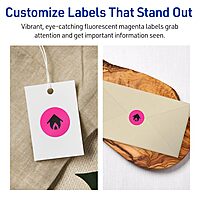 Avery Printable Round Labels, Sure Feed Technology, 1" Diameter, Neon Magenta