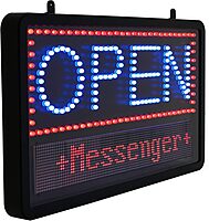 Alpine Led Open Signs for Business with Remote - Super Bright Lighted Open Sign, Easily Programmable Led Sign 3 Mode Electric Display: Flashing, Fixed, Scrolling With Space for Extra Letters & Numbers