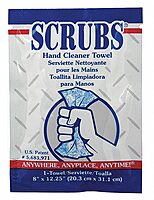 Hand Cleaner Towels, 1-Ply, 12 x 8, Citrus, Blue/White, 100 Packets/Carton