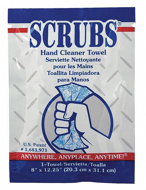 Hand Cleaner Towels, 1-Ply, 12 x 8, Citrus, Blue/White, 100 Packets/Carton