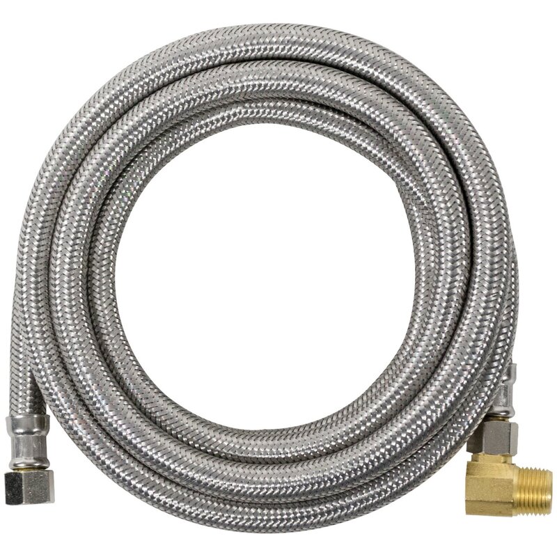 Certified Appliance Accessories Dishwasher Hose with 90 Degree MIP Elbow, Water Supply Line, 10 Feet