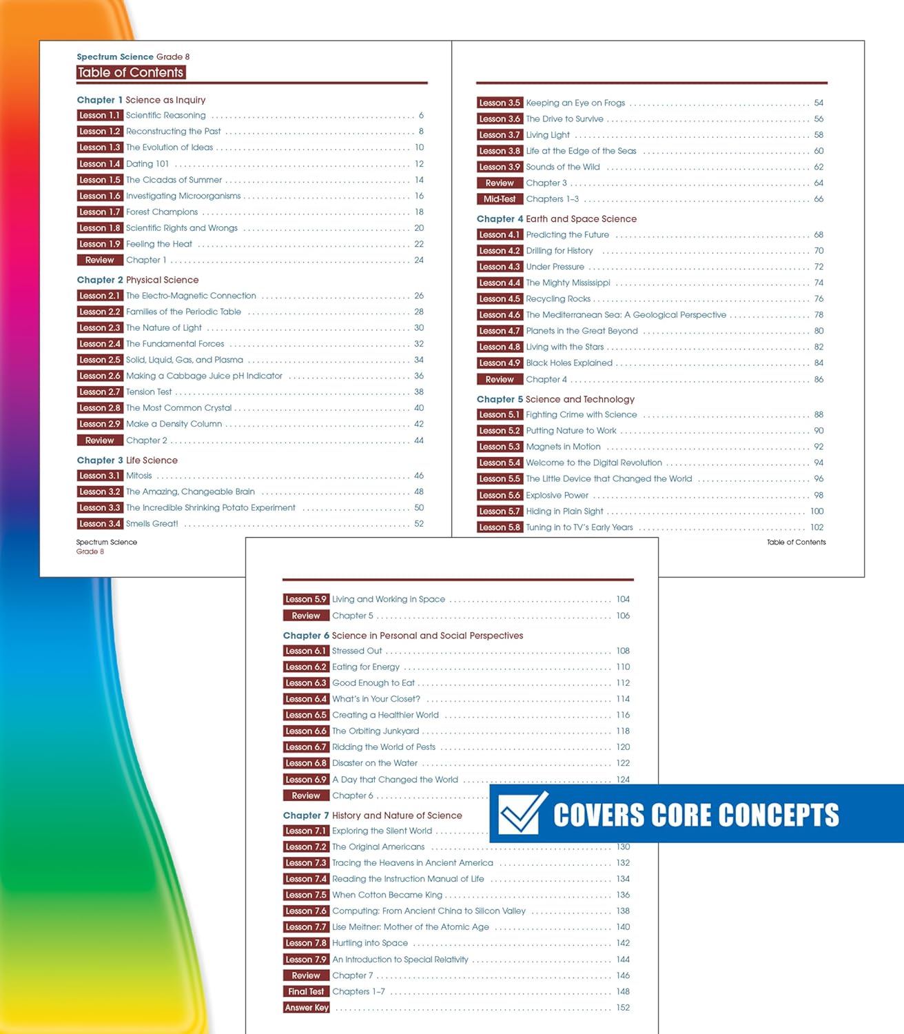 Spectrum 8th Grade Science Workbooks, Ages 13 to 14, Grade 8 Science, Natural, Earth, and Life Science
