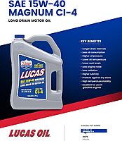 LUCAS OIL Magnum SAE 15W-40 High TBN CI-4 Motor Oil