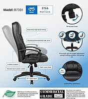 Boss Office Products High Back LeatherPlus Chair in Black