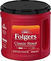 Folgers Classic Roast Ground Coffee, Medium Roast Coffee, 25.9 Ounce Canister