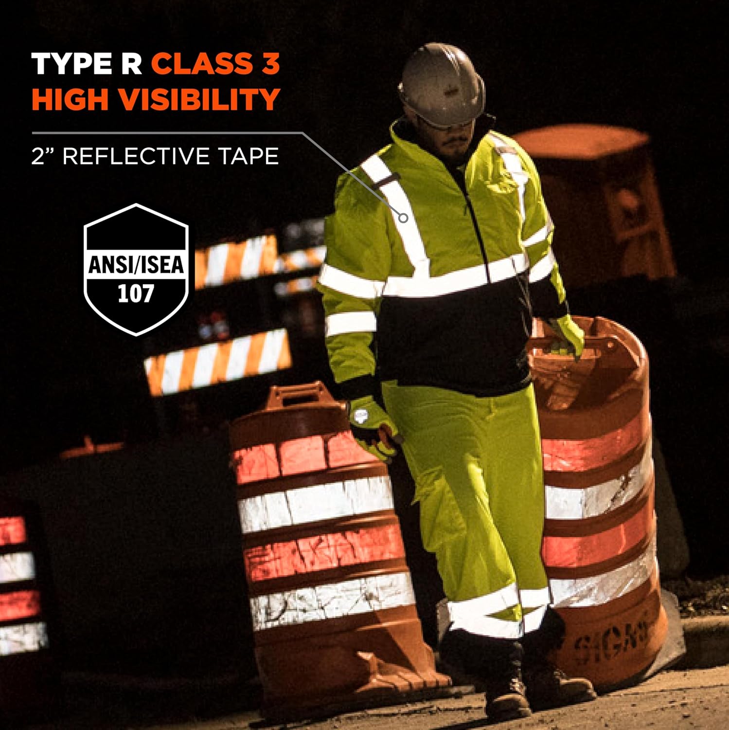 Ergodyne GloWear 8377 Type-R Class 3 Quilted Bomber Jacket