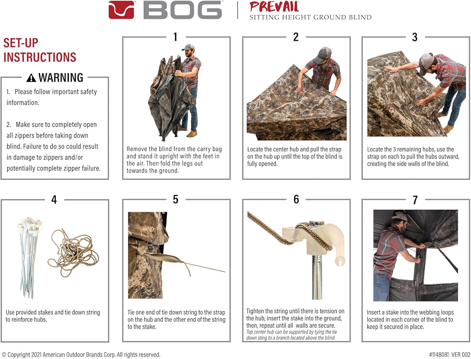 BOG Prevail Sitting Height Ground Blind Mossy Oak with StealthZip Silent Zippers, StealthTrac Silent Windows