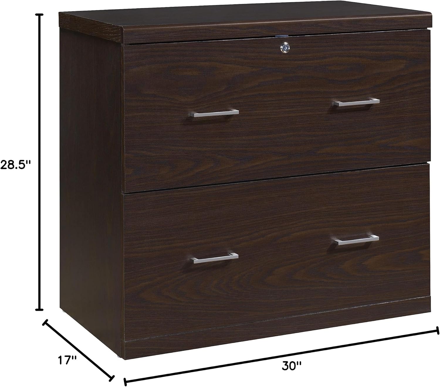 Office Star Alpine 2-Drawer Lateral File Cabinet with Lockdowel Fastening System