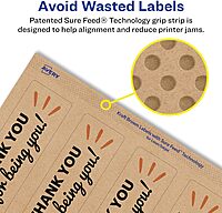 Avery Kraft Brown Rectangle Labels, Sure Feed Technology, 7.75 x 3.25, Print-to-the-Edge, Laser/Inkjet Printable