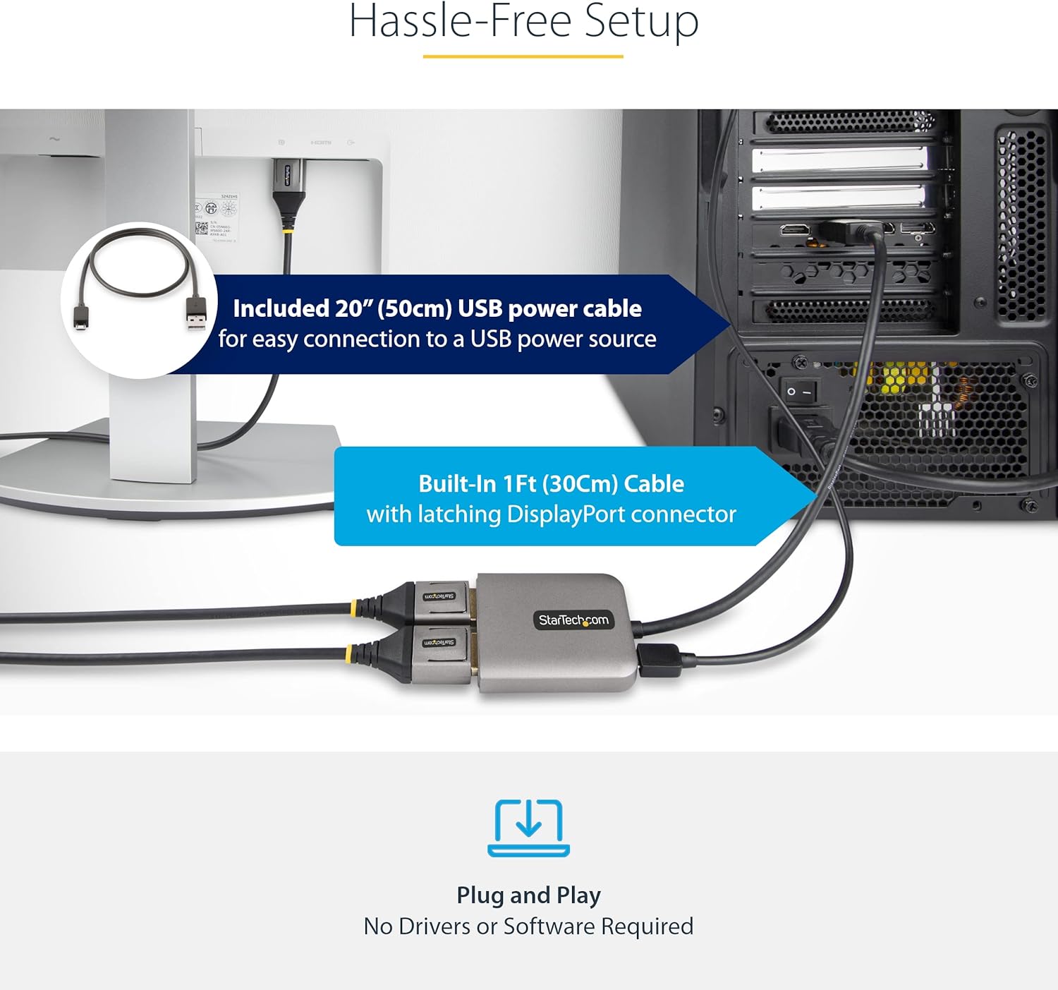 StarTech.com DisplayPort 1.4 MST Hub - Multi-Monitor DP Splitter