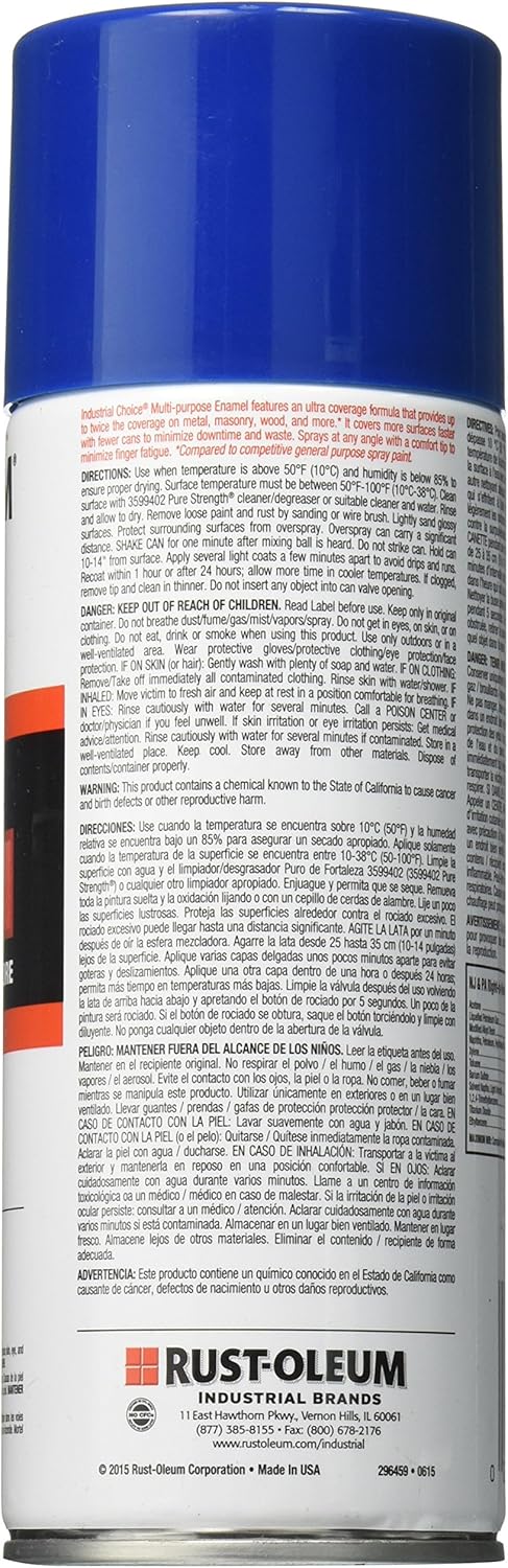 RUST-OLEUM Industrial Choice 1600 System Multi-Purpose Enamel Spray Paint, 12 oz