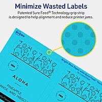 Avery Printable Rectangle Labels, Sure Feed Technology, 5" x 3.5", Bright Blue Labels, Laser/Inkjet Printable, 40 Total, Great for Shipping and Packaging 40 labels