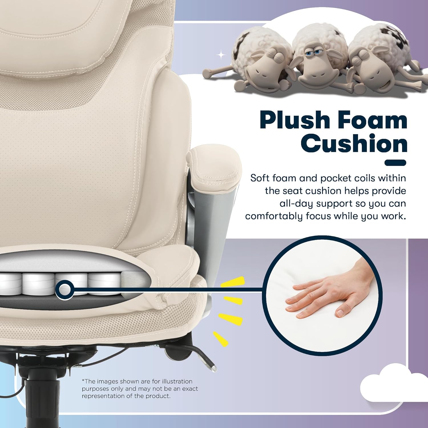 Serta Bryce Executive Office Chair, Ergonomic Computer DeskChairs with Patented AIR Lumbar Support, Bonded Leather