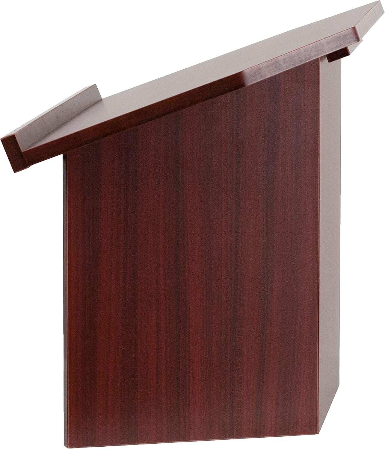 Flash Furniture Mysta Foldable Tabletop Lectern, 27W x 16.25D x 19H - Mahogany