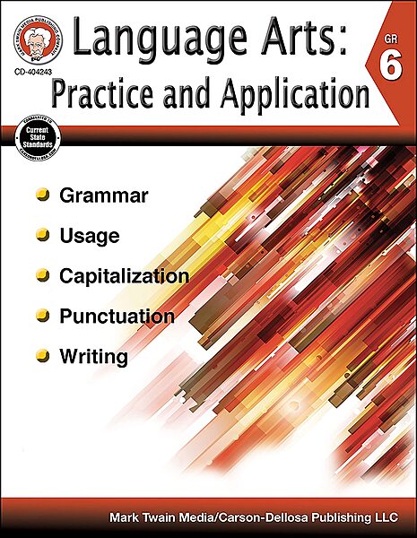 Mark Twain 6th Grade Language Arts Workbook, Grammar, Punctuation, Capitalization, and Writing Practice and Application, ELA Classroom or Homeschool Curriculum
