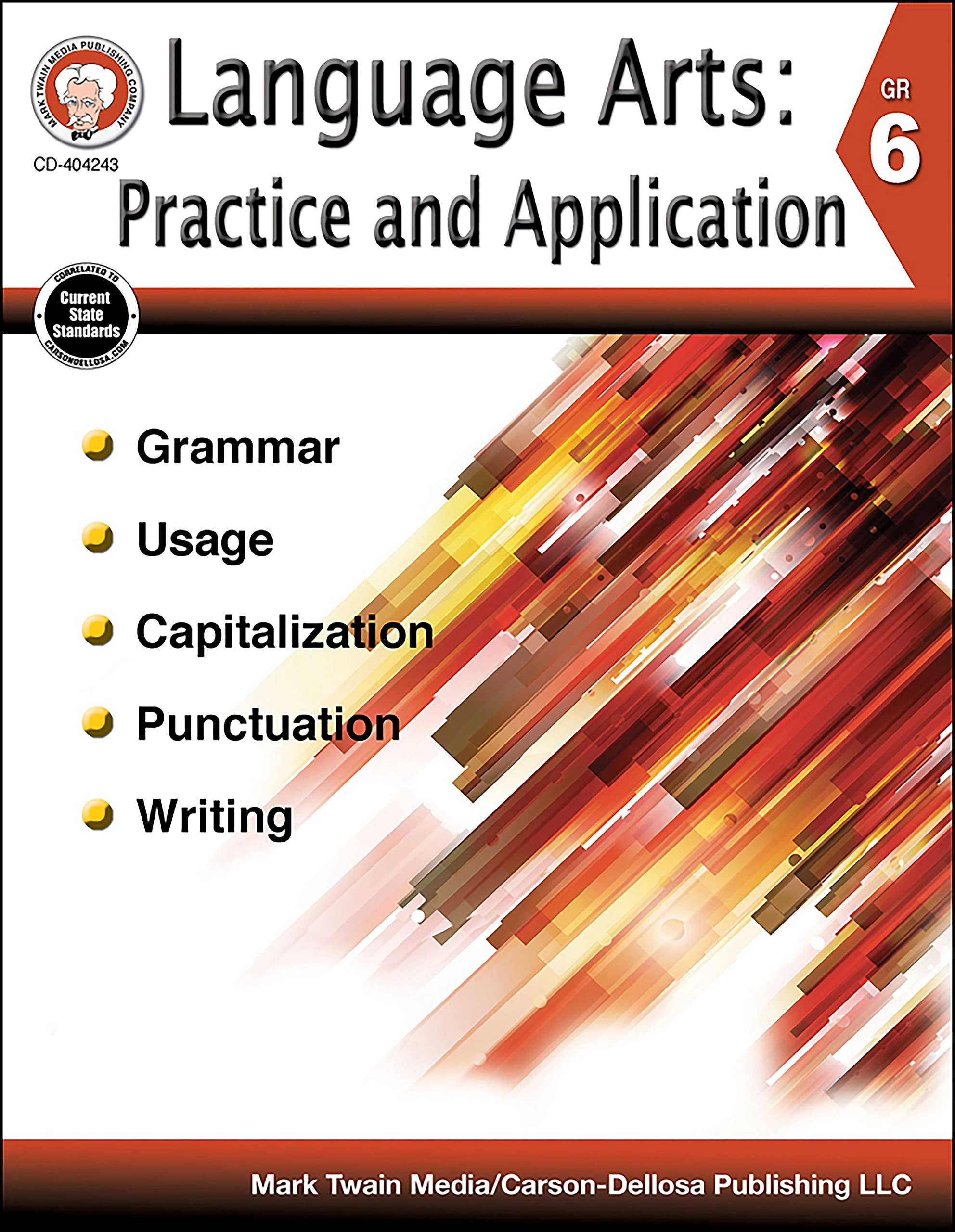 Mark Twain 6th Grade Language Arts Workbook, Grammar, Punctuation, Capitalization, and Writing Practice and Application