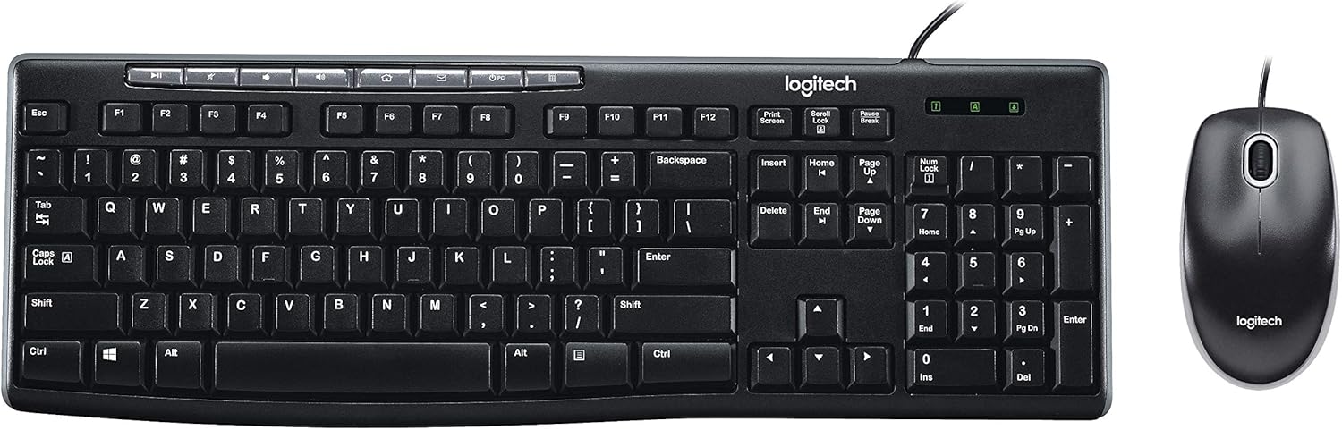Logitech Media Combo MK200 Full-Size Keyboard and High-Definition Optical Mouse Keyboard and Mouse