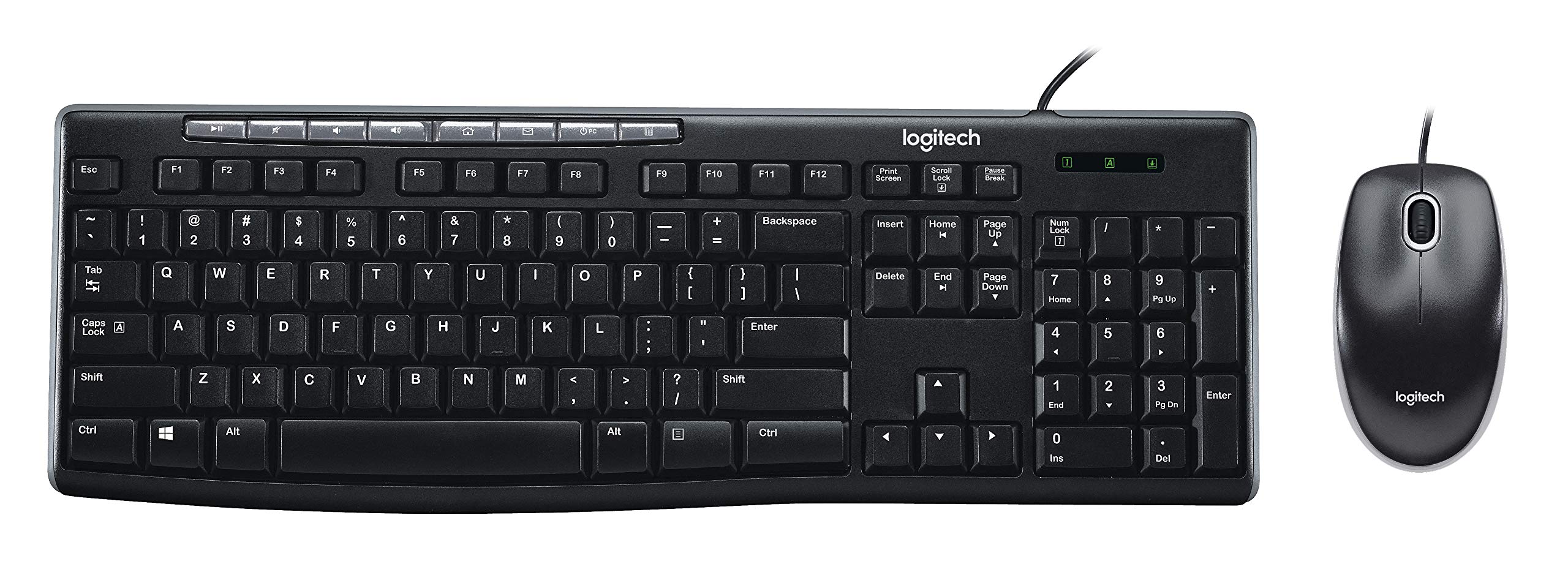 Logitech Media Combo MK200 Full-Size Keyboard and High-Definition Optical Mouse Keyboard and Mouse