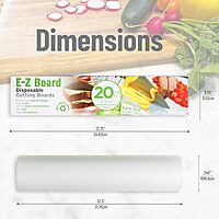 Mind Reader E-Z Board Disposable Plastic Cutting Board, Flexible, 20 sf, Camping, 13.75"L x 3.125"W x 3.75"H, 5 Pack, Clear