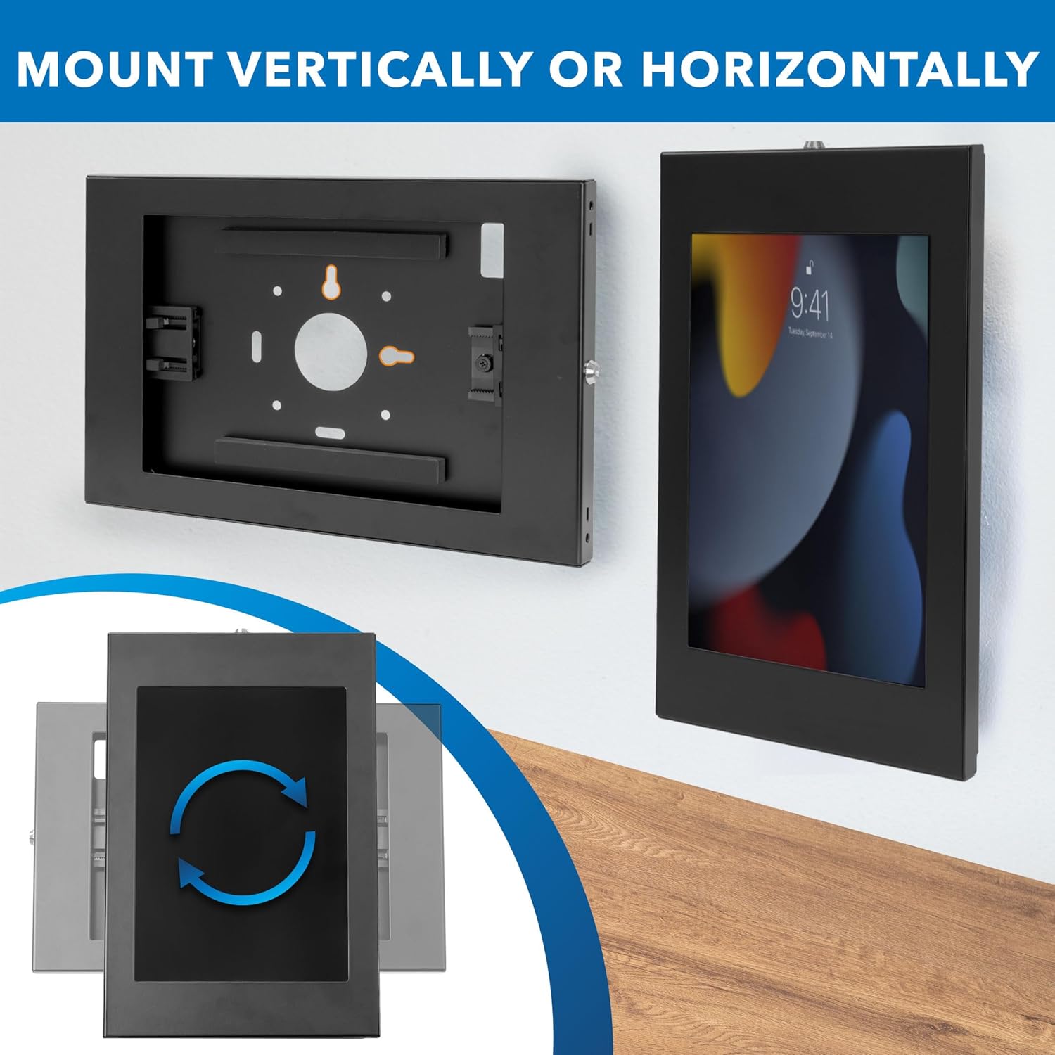 Mount-It! Anti-Theft Low-Profile Lockable Steel Tablet Wall Mount
