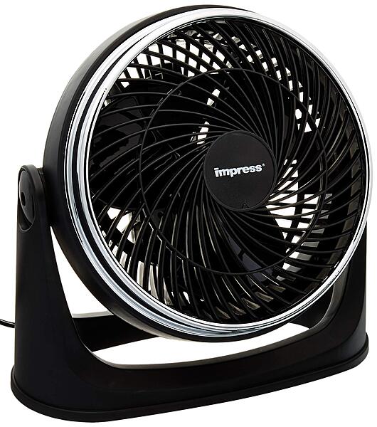 Impress IM-718TC 3-Speed 8-inch Turbo Velocity Table Fan, Black