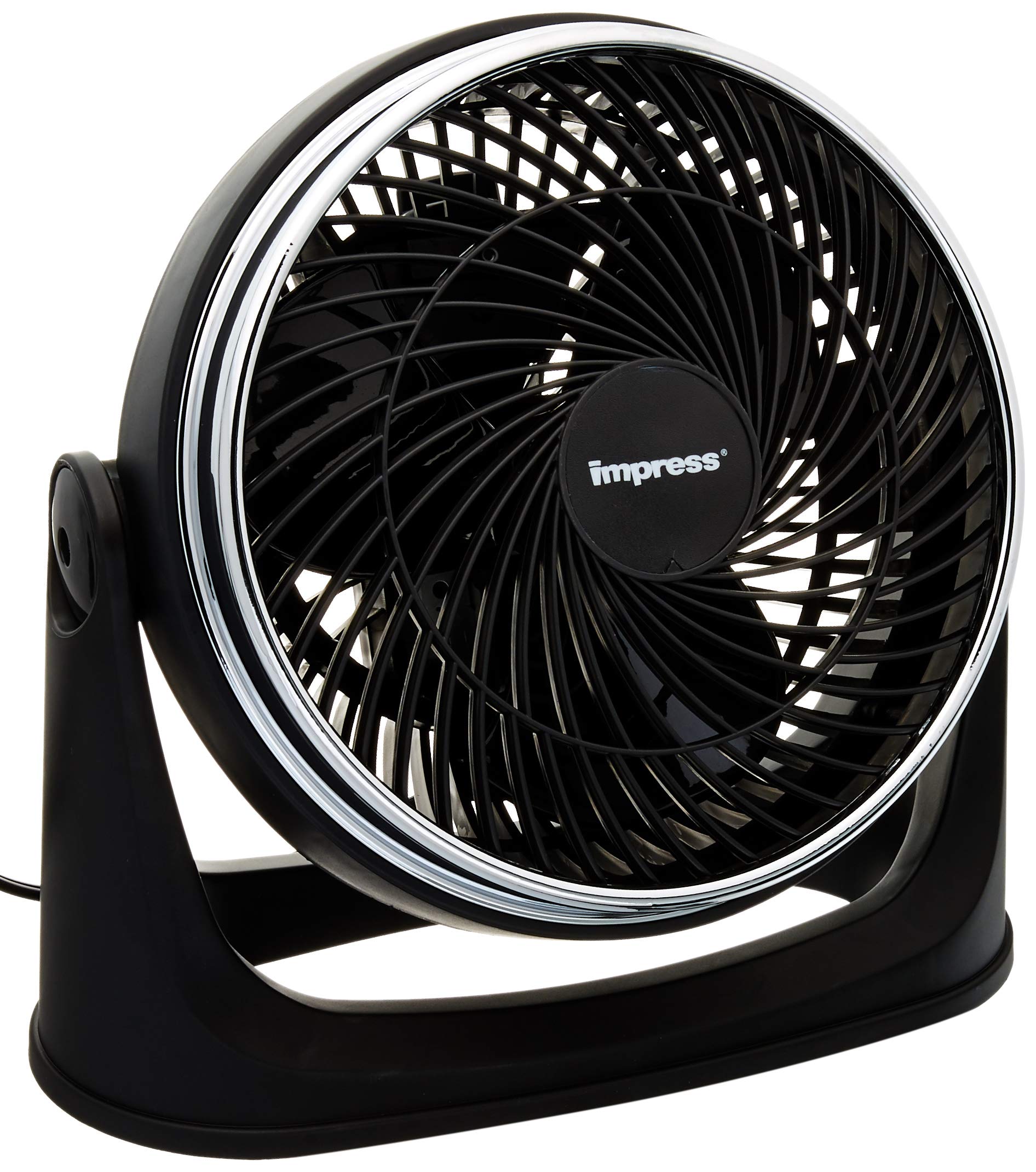 Impress IM-718TC 3-Speed 8-inch Turbo Velocity Table Fan, Black
