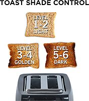 Commercial Chef 2-Slice Toaster, 6-1/2inH x 9-7/8inW x 5-13/16inD, Black