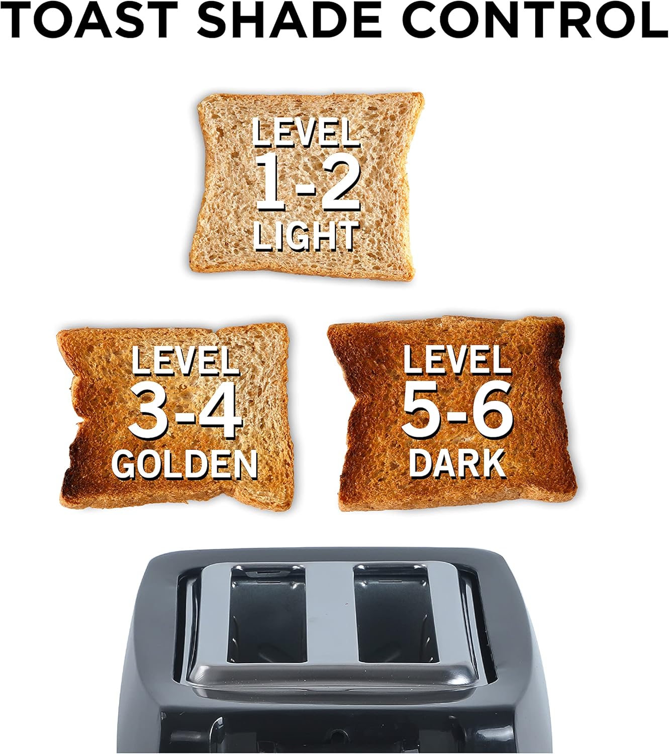 Commercial Chef 2-Slice Toaster, 6-1/2inH x 9-7/8inW x 5-13/16inD, Black