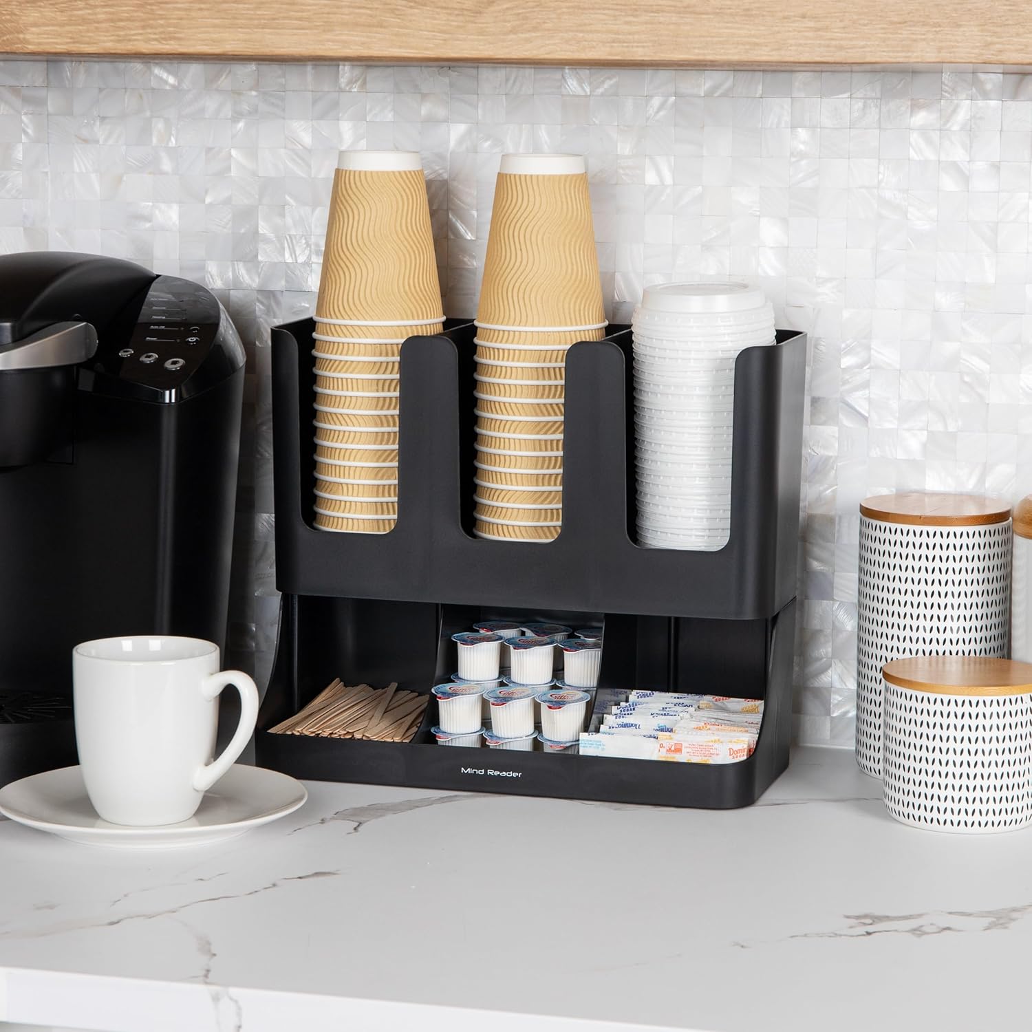 MIND READER Countertop Coffee and Condiment Organizer