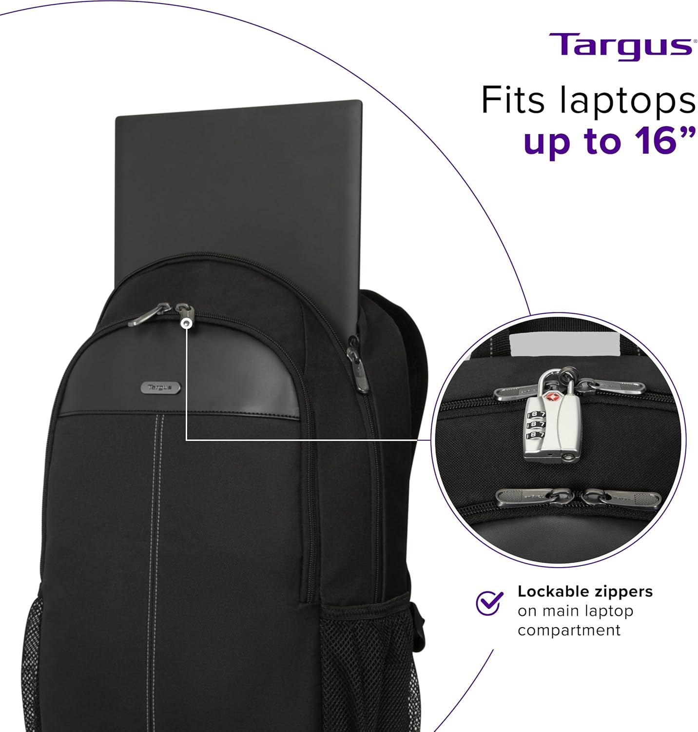Targus 15-16 Inch Classic Laptop Backpack - Fits Most Laptops up to 16", Padded Travel Backpack for Business Commuters