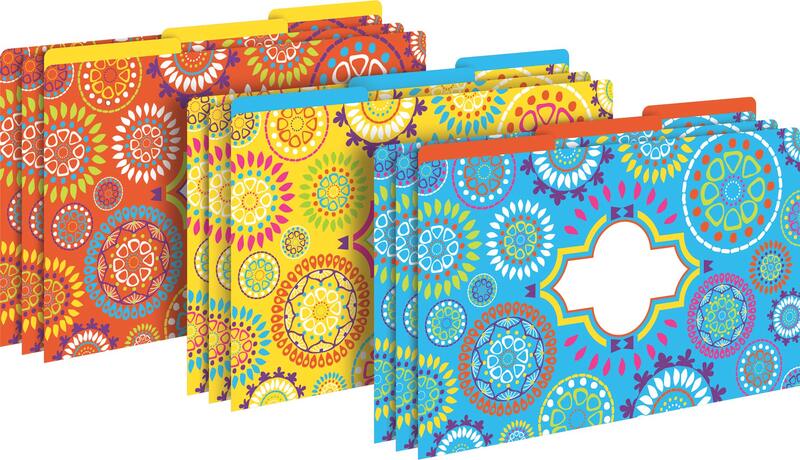 Barker Creek Legal-Size Designer File Folders, Moroccan, Multicolor, Replace Bland and Boring with Bright and Beautiful