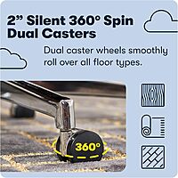 Serta Leighton Home Office Memory Foam, Height-Adjustable Desk Accent Chair with Chrome-Finished Stainless-Steel Base, Light Gray Light Gray Twill Fabric